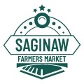 Saginaw Farmers Market logo in dark green with a white background