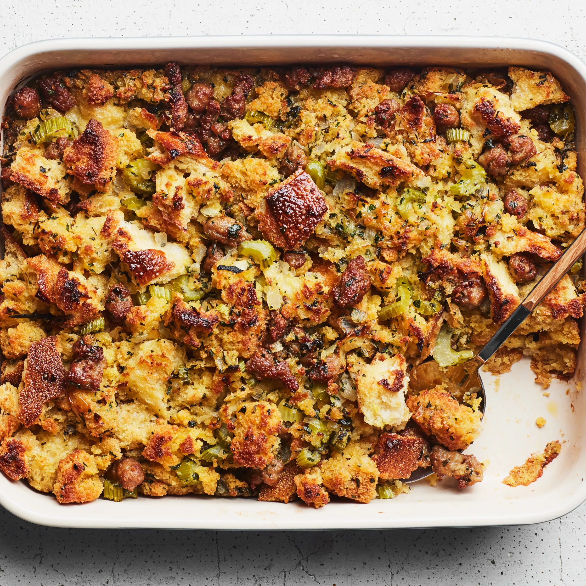 Cornbread Dressing with Poblanos & Sausage