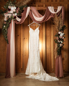 Wedding dress at the Silos in Graceville, FL barn.