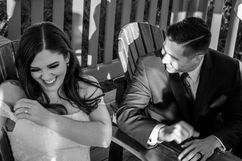Bride and groom at Rosemary Beach, 30A