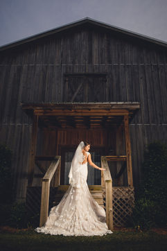 Bride in wedding dress at Magnolia Bay