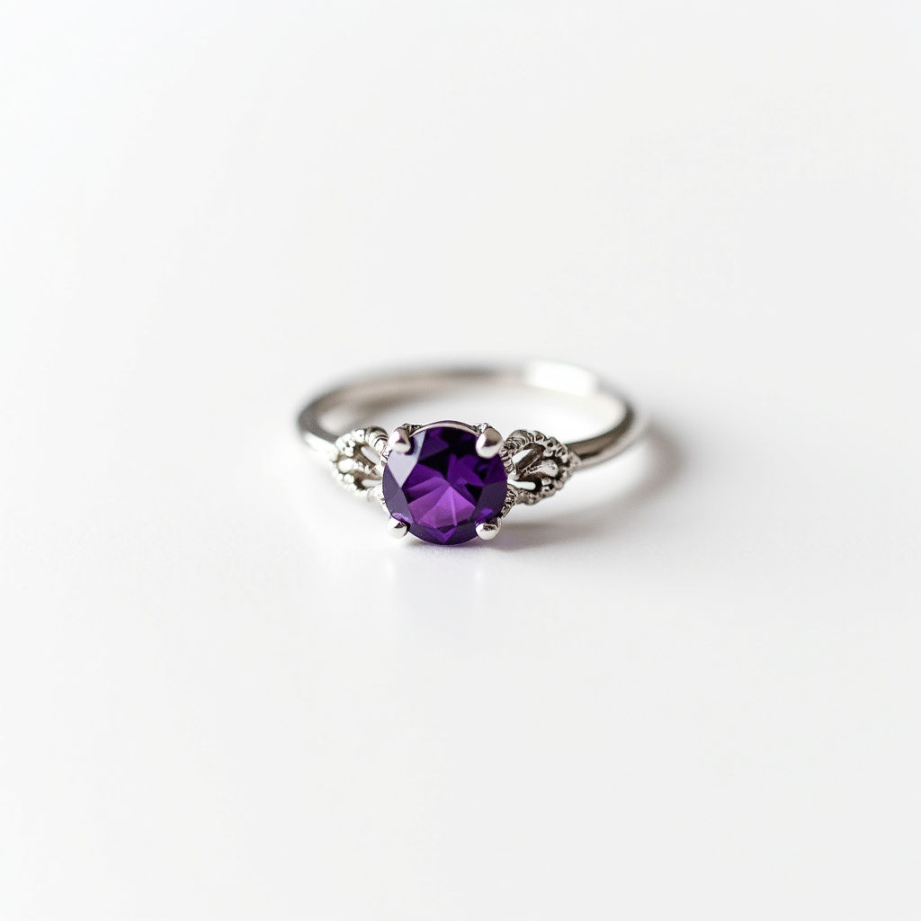 Amethyst Solitaire Band