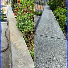 Professional concrete sealing on a residential ledge to extend the life of the surface and make it shine