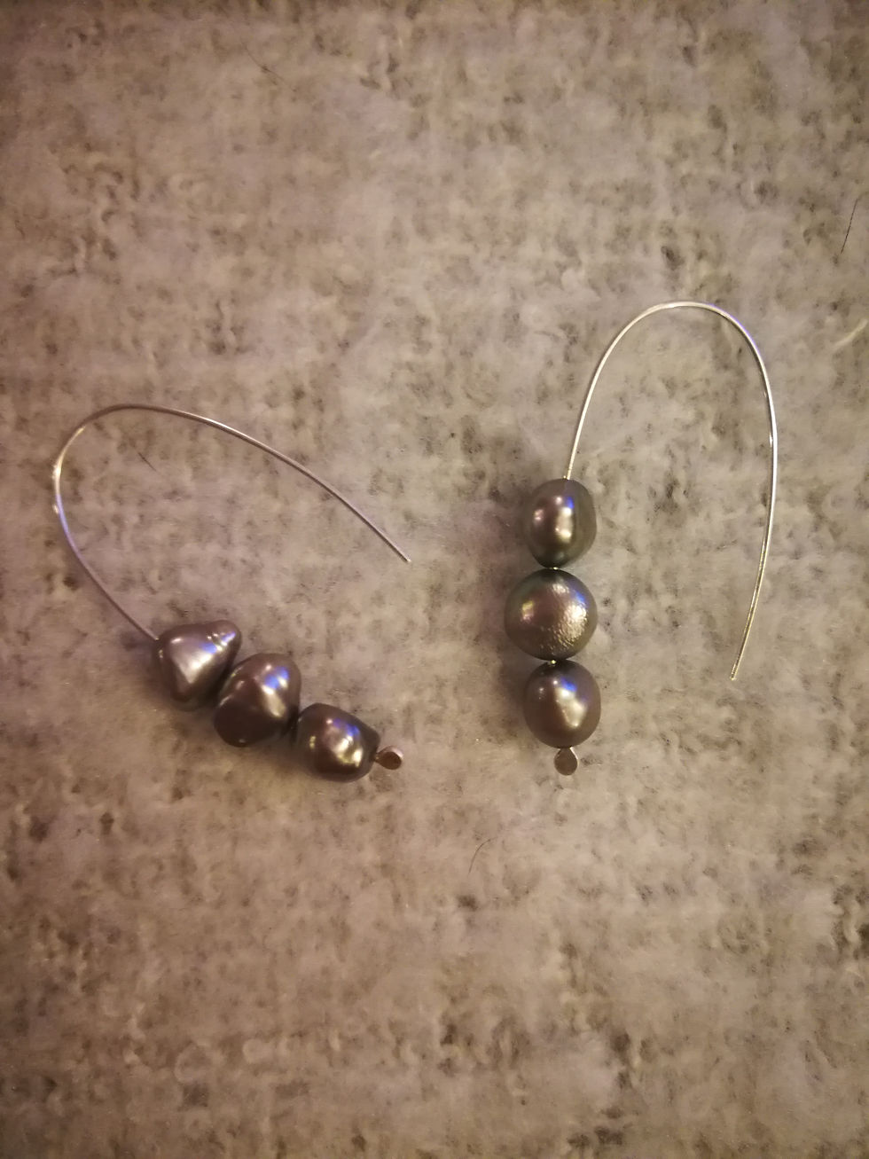 triple bead earrings