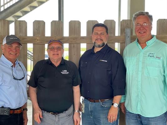 Hank Danos, Chris D’Elia (Dean of the CC&E), Chet Chiasson (Executive Director of the Greater Lafourche Port Commission) and Tom Broom.