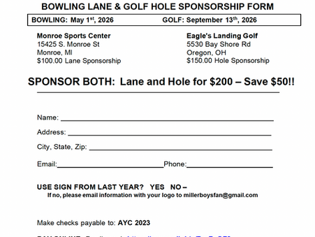 AYC Sponsorships Available!