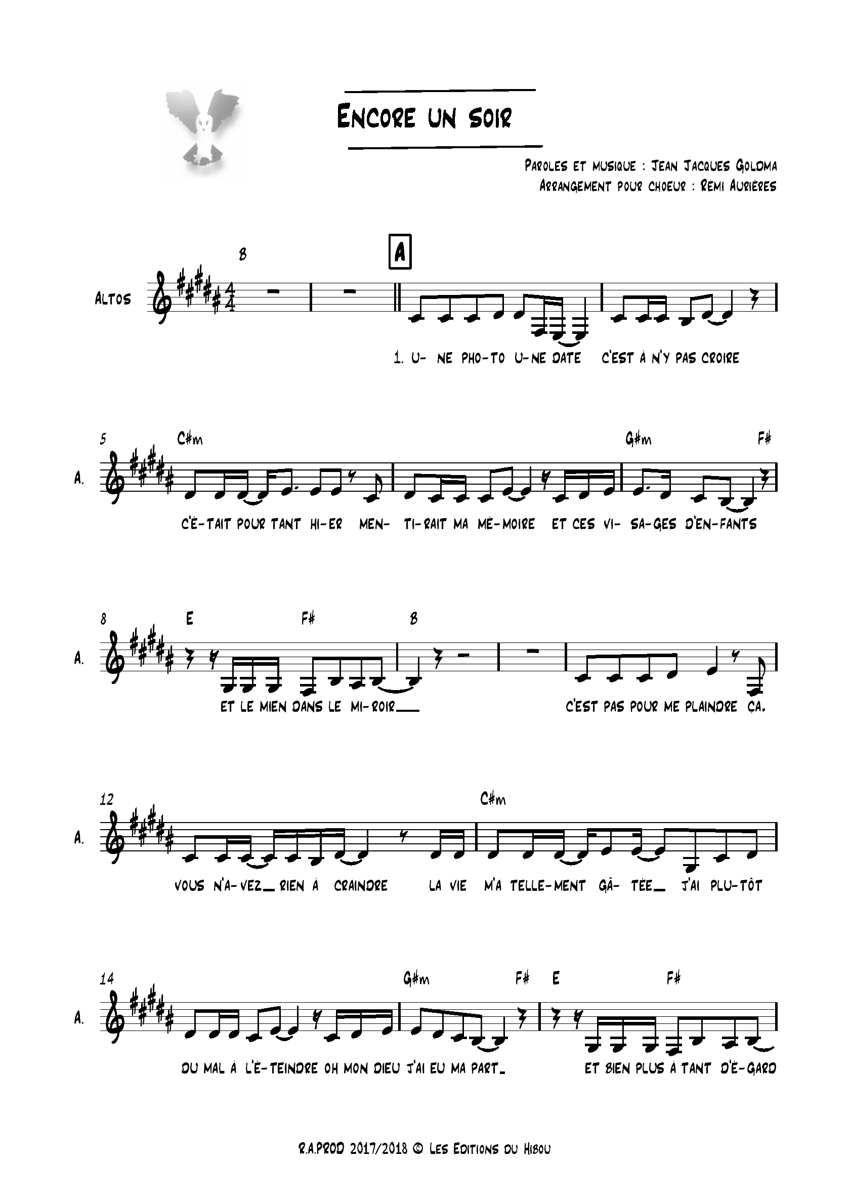 Encore Un Soir Partition Piano