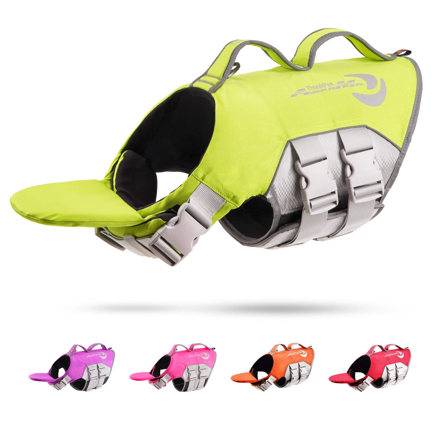 ThinkPet Dog Life Jacket Reflective Lifesaver Floating Vest Adjustable (L (Chest