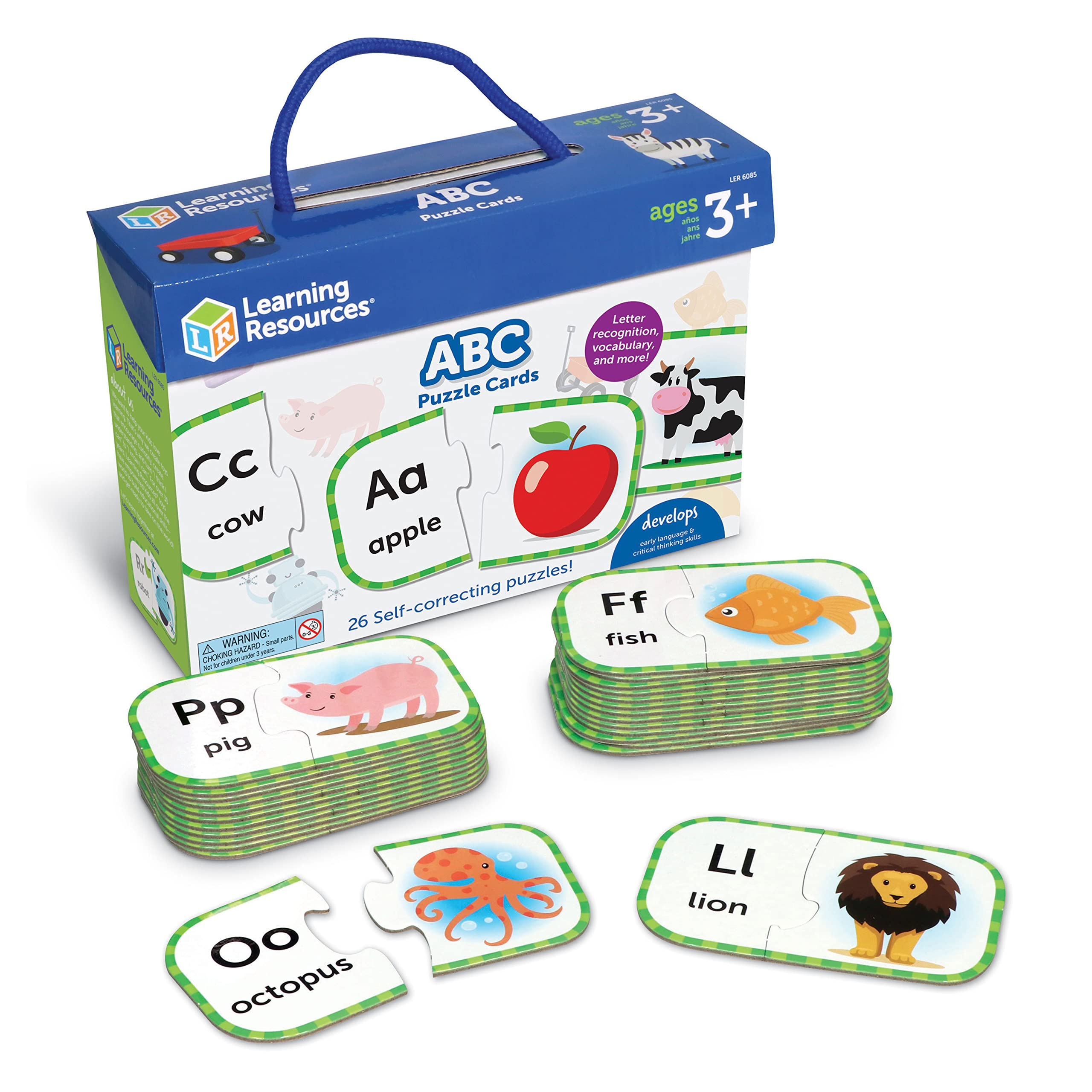 Learning Resources ABC Puzzle Cards Kindergarten Readiness Self Correcting Puzzl
