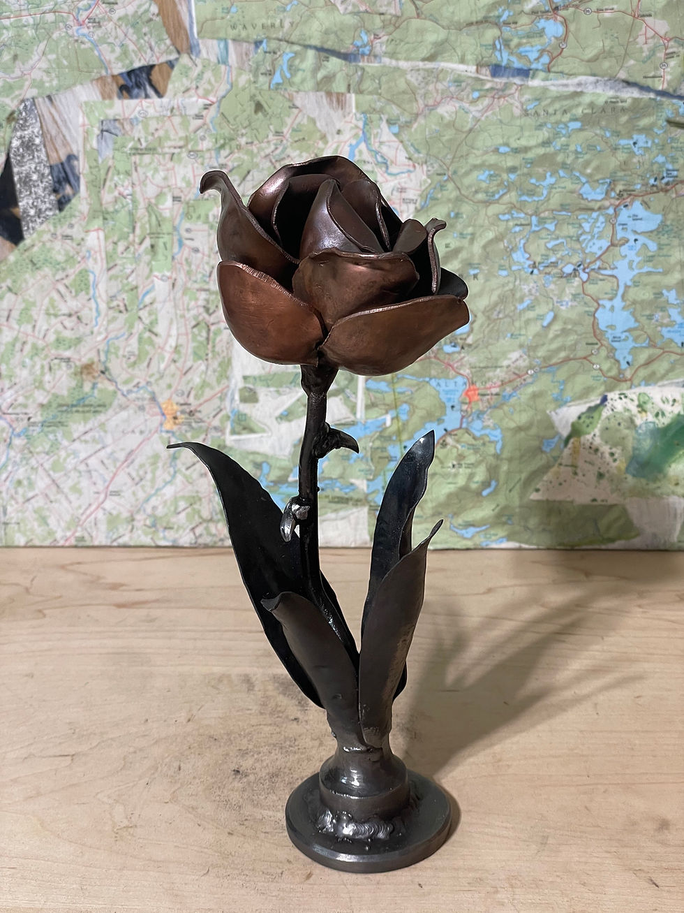 Thumbnail:  Handforged Copper Rose Sculpture #2