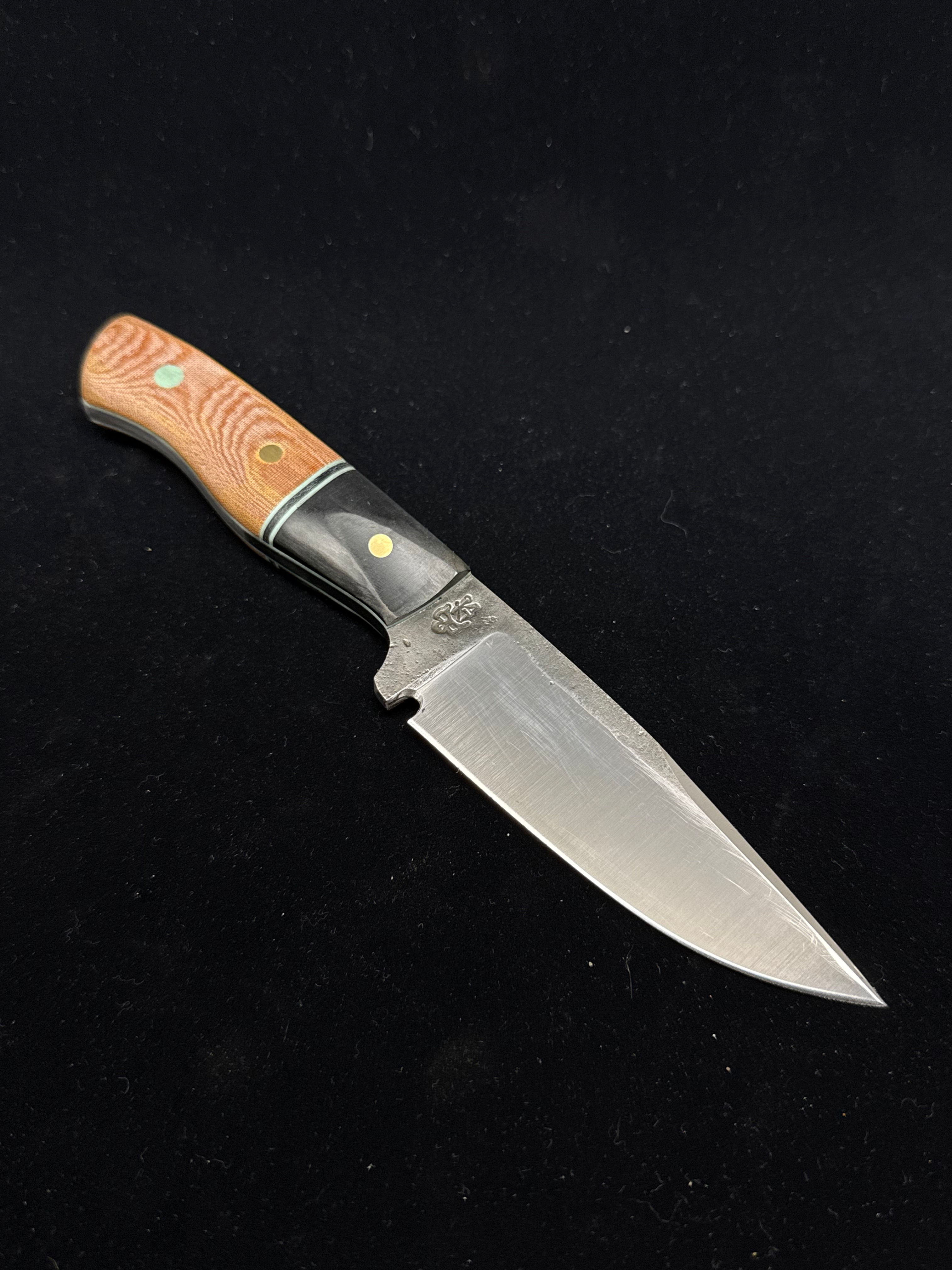 North country Hunter Drop Point -Natural and Black micarta Tiffany Blue