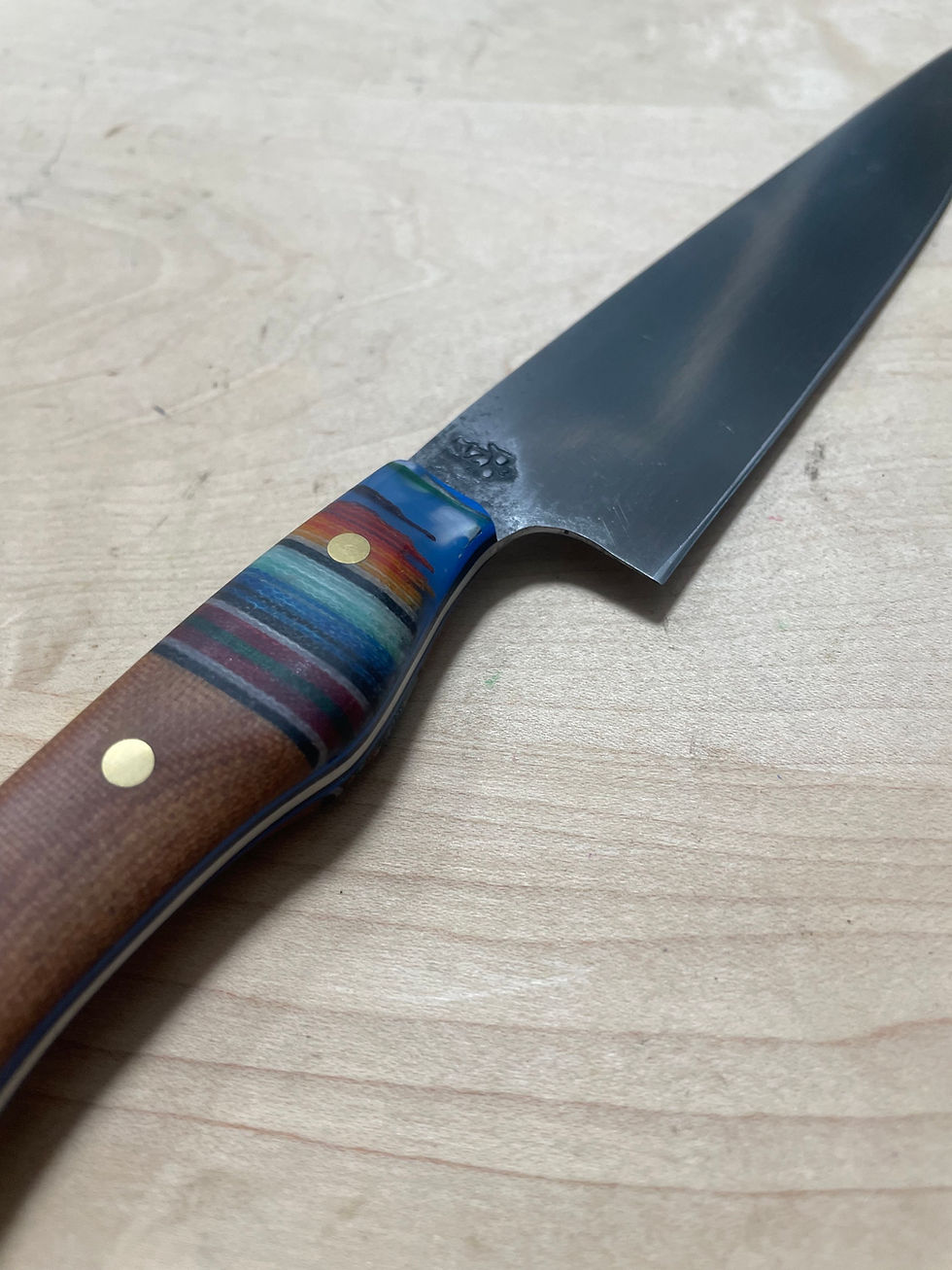 Thumbnail: Butcher knife- Mexican Blanket micarta 
