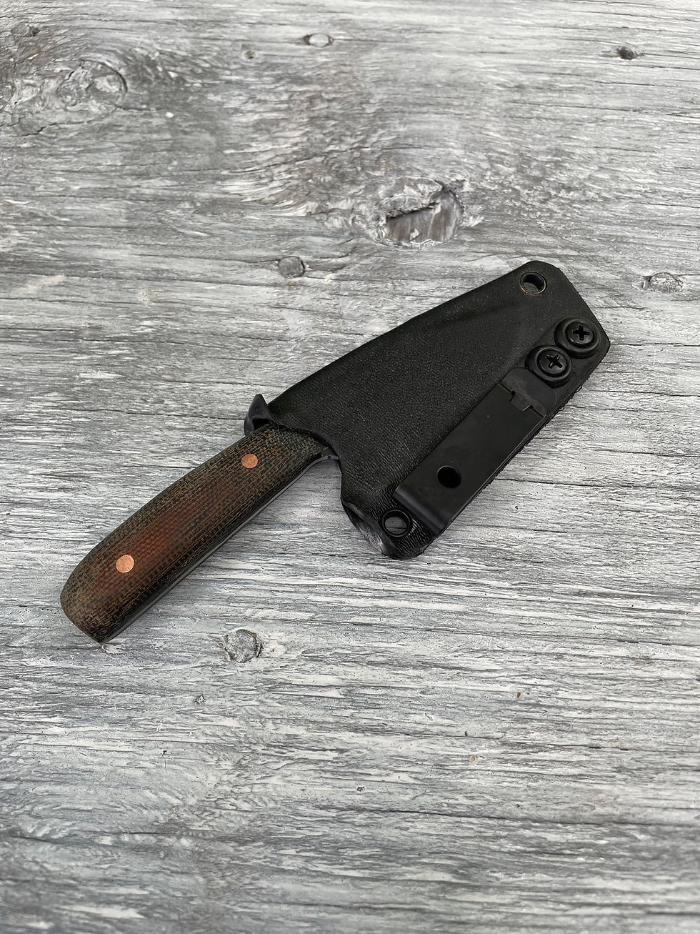 Thumbnail: Sidekick clip Point natural and black micarta
