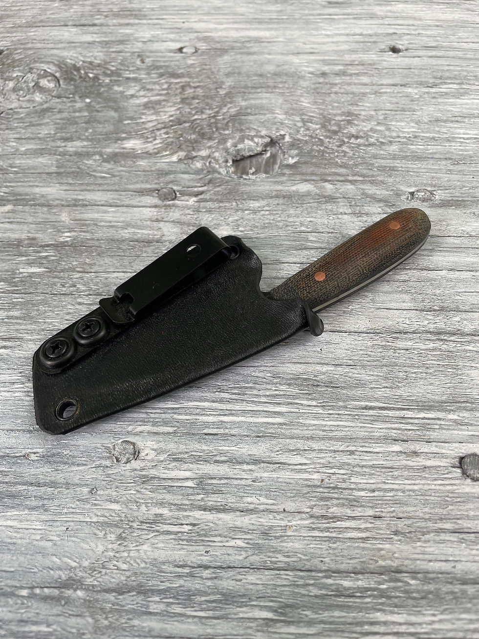 Thumbnail: Sidekick clip Point natural and black micarta