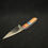 Thumbnail: Stainless steel Sidekick Drop Point ,Orange with blue Micarta