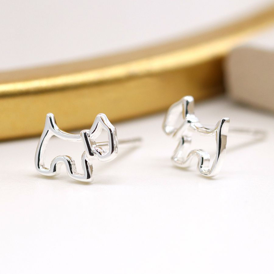 Sterling Silver Scottie Dog Studs