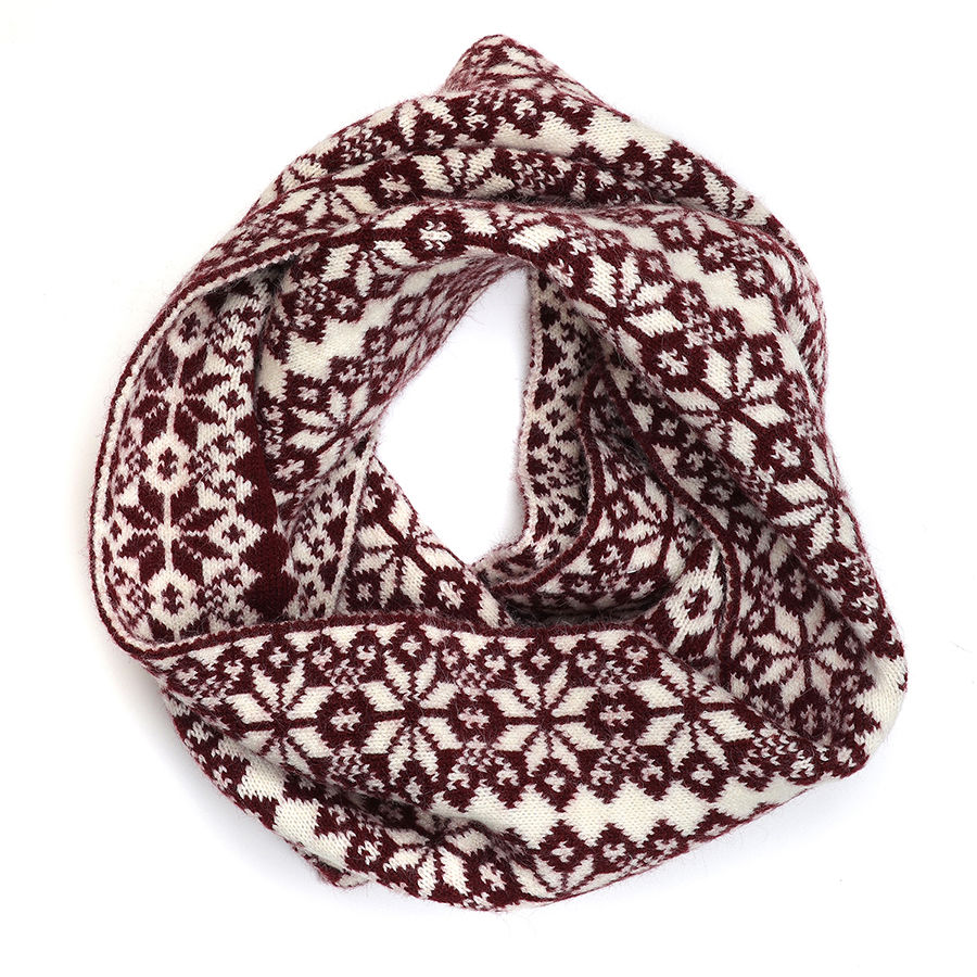 Burgundy Cream Mix Scandi Snood