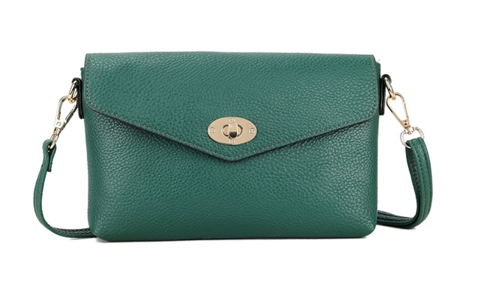 Emerald Green Envelope Crossbody Bag
