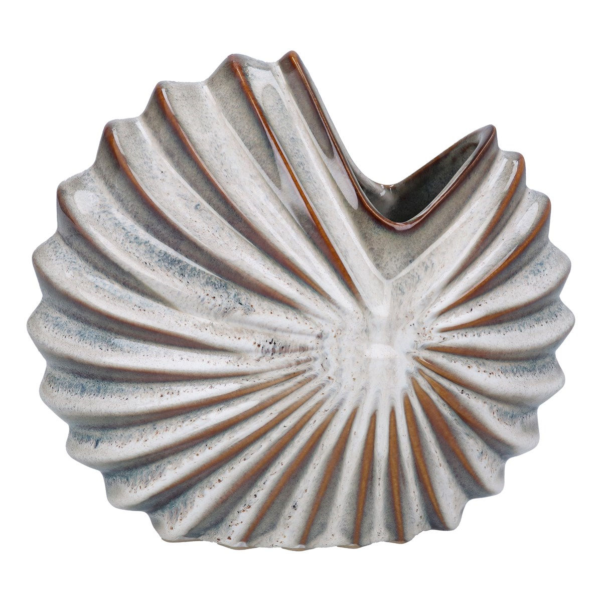 Natural Spiral Shell Stoneware Vase 20cm