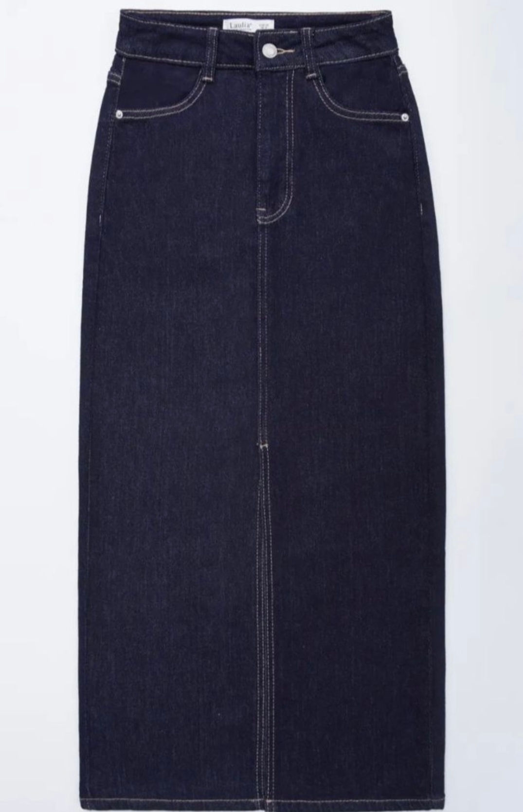 Denim Front Slit Skirt