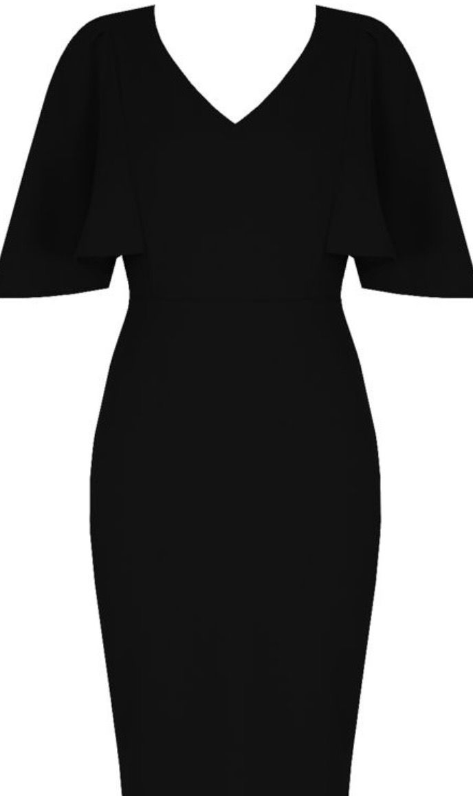 Thumbnail: Statement batwing sleeve midi dress 