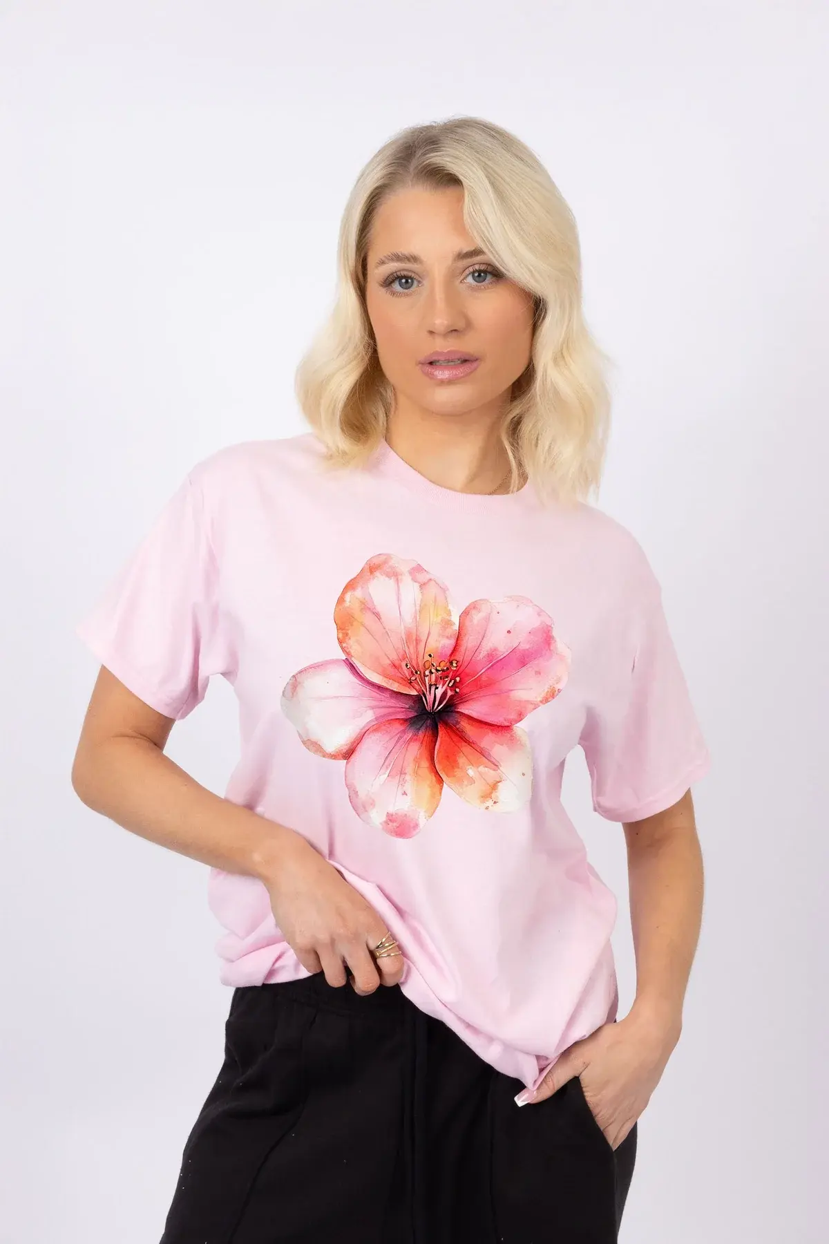 Pink Statement Flower Tee