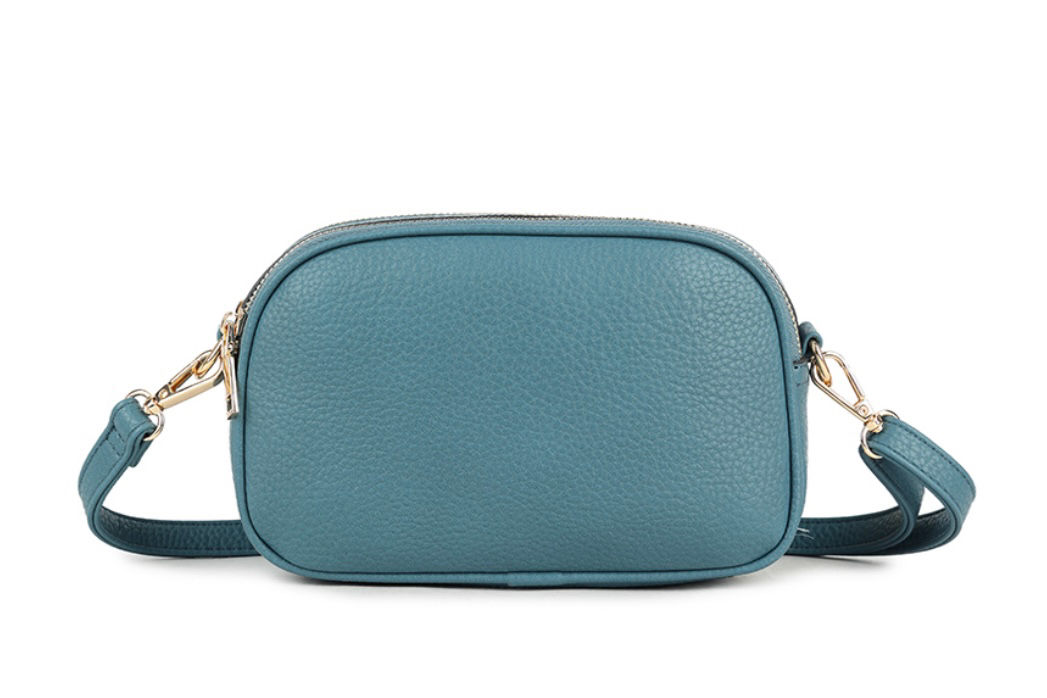 Denim Blue Small 2 Zip Bag