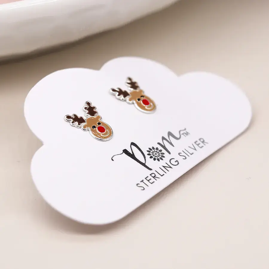 Sterling Silver Xmas Rudolph Earrings