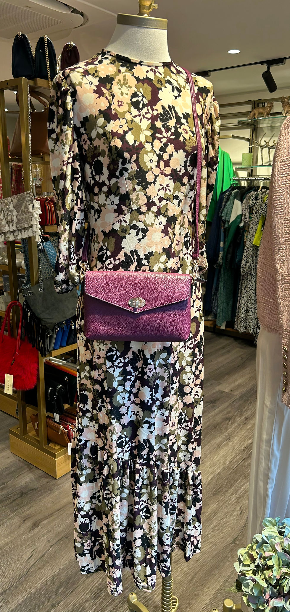 Thumbnail: Green and Purple Floral Maxi Dress