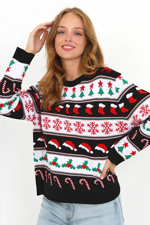 Multicolour Jacquard Design Christmas Jumper