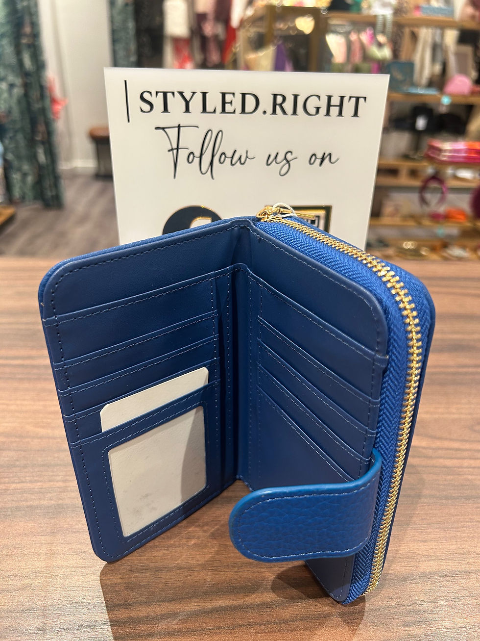 Thumbnail: Purse With Zip and Popper Royal Blue