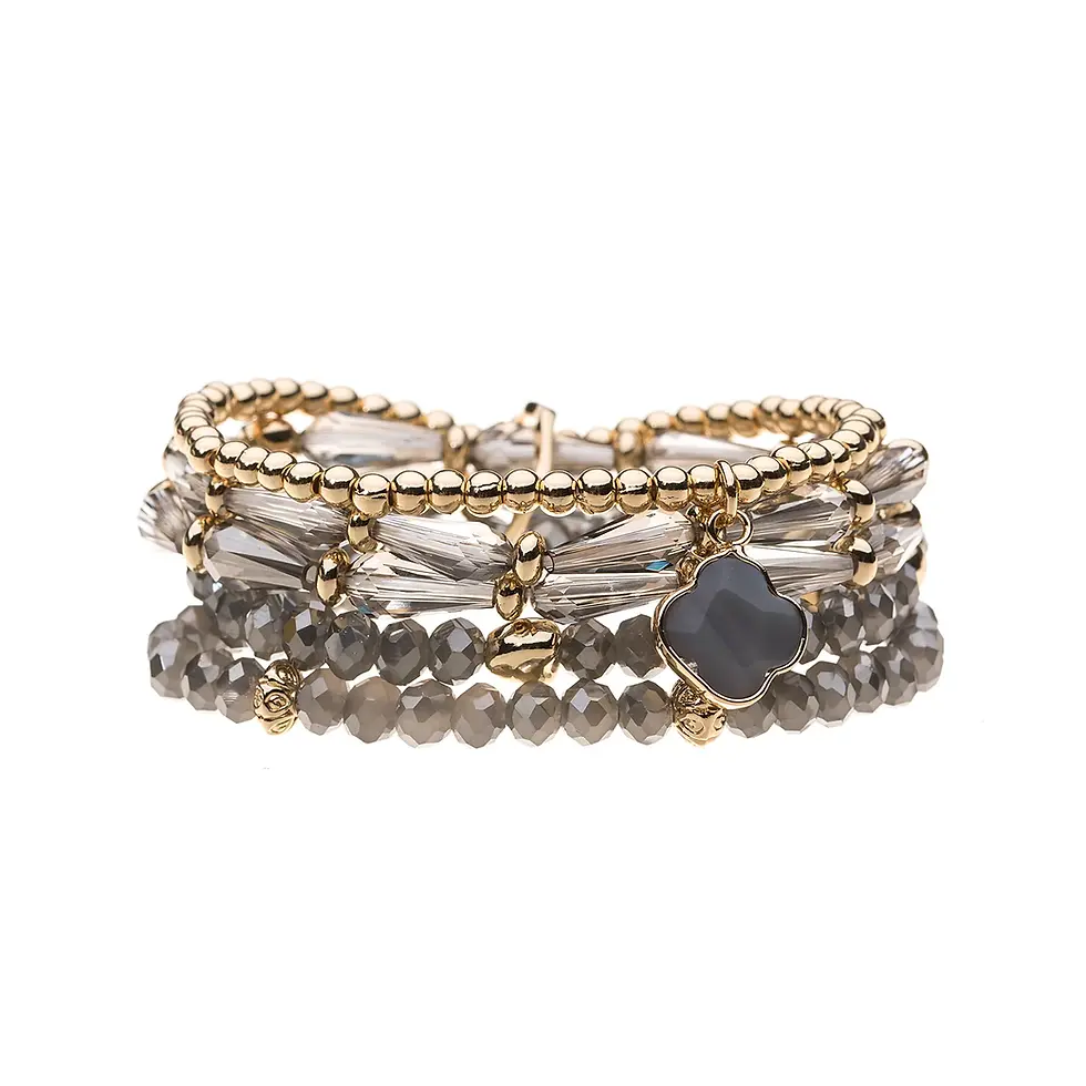 Grey Bracelet w Labradorite Stones