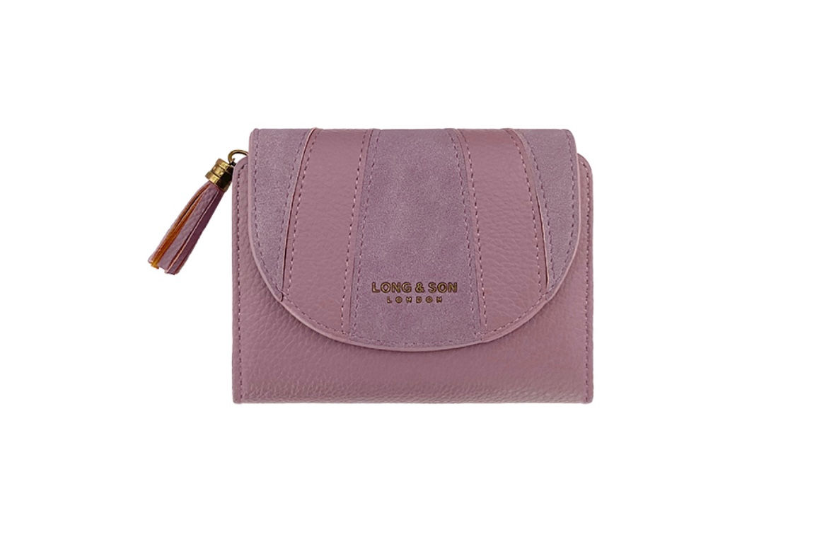 Pink Suede/Leather Effect Purse