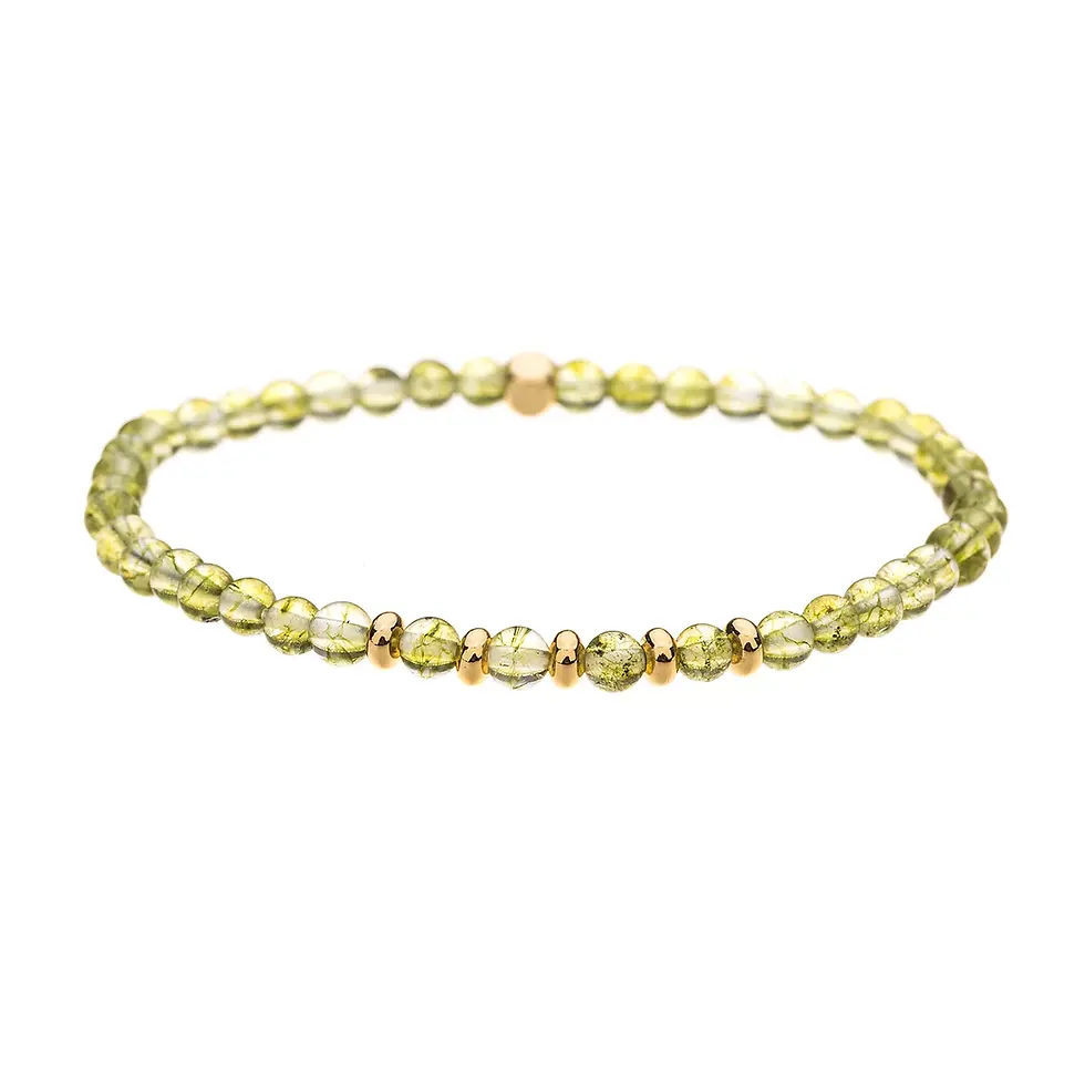 Taiwan Jade/Gold Plated Stone Bracelet
