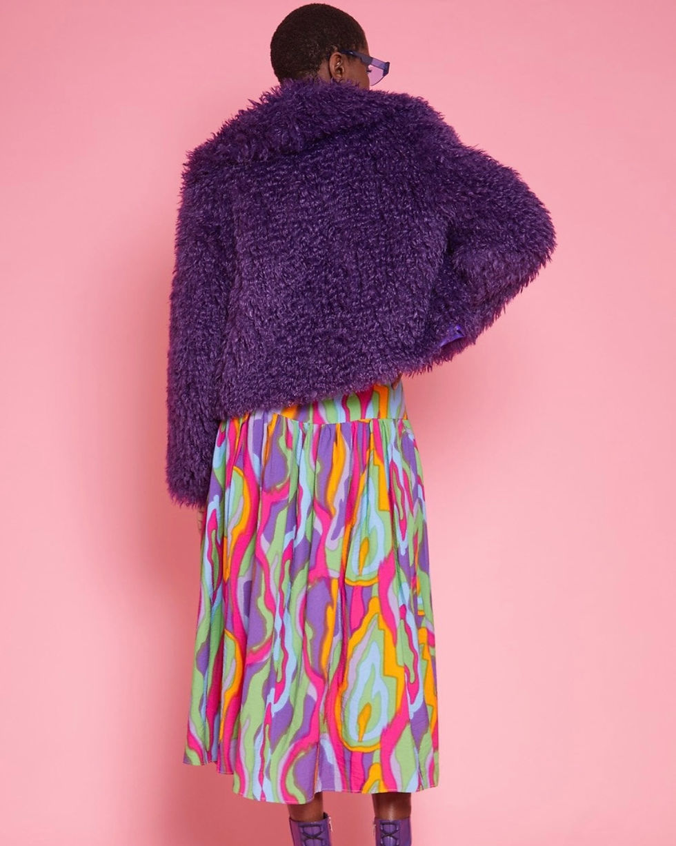 Thumbnail: Jayley Vegan Shearling Jacket Aubergine