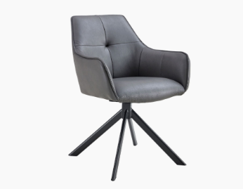 Grey faux leather Swivel Chair