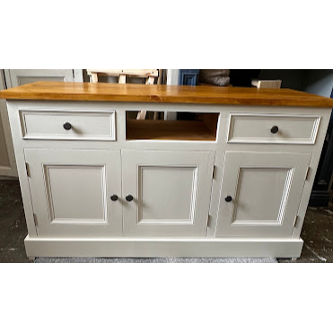 Painted White Sideboard Oak Stained Waxed Top