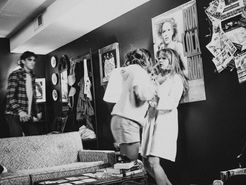 Run Lola Run poster on the wall of the Girls Unwanted stage set.