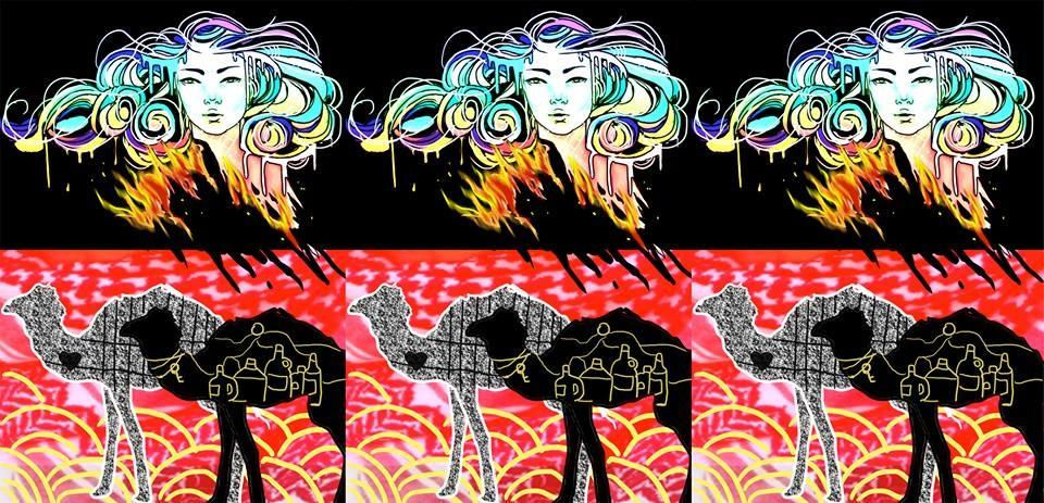 Double Bill: By A Thread and Kuwaiti Moonshine. Poster Art by Alana Pancyr
