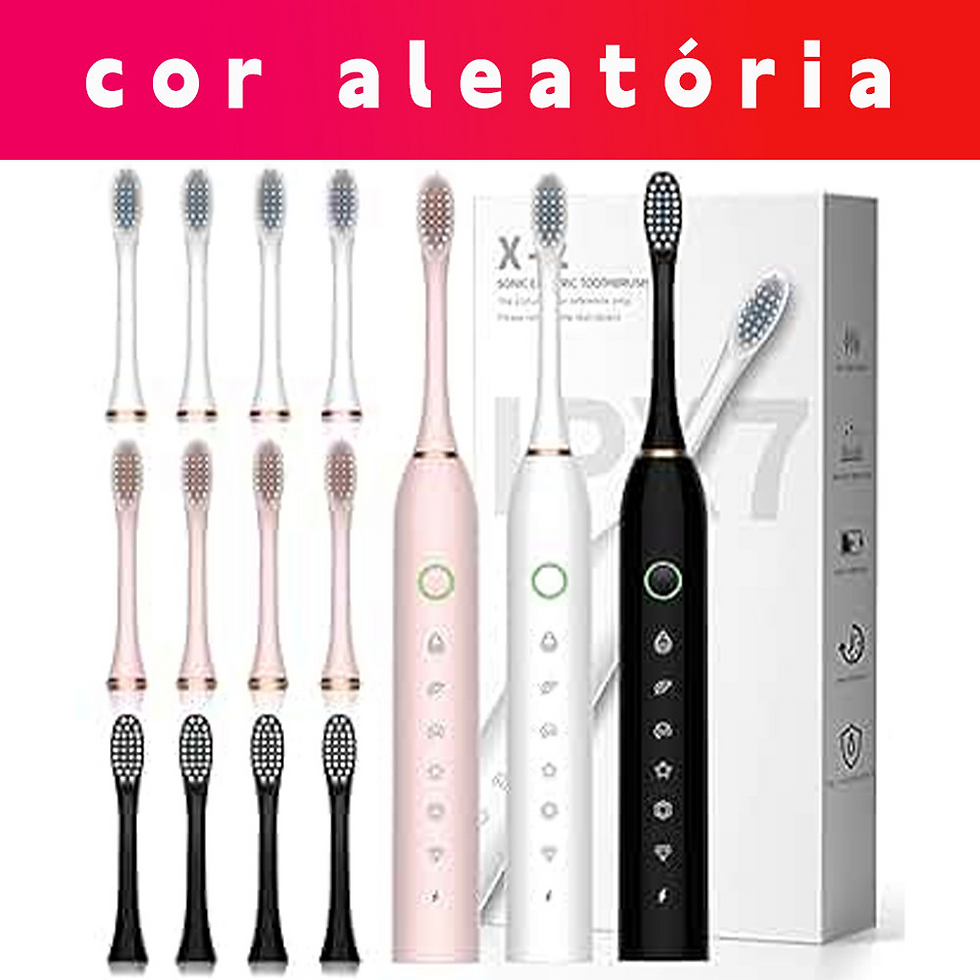 Miniatura: Escova de Dente Sônica Profissional IPX7 Recarregável com 4 Cabeças