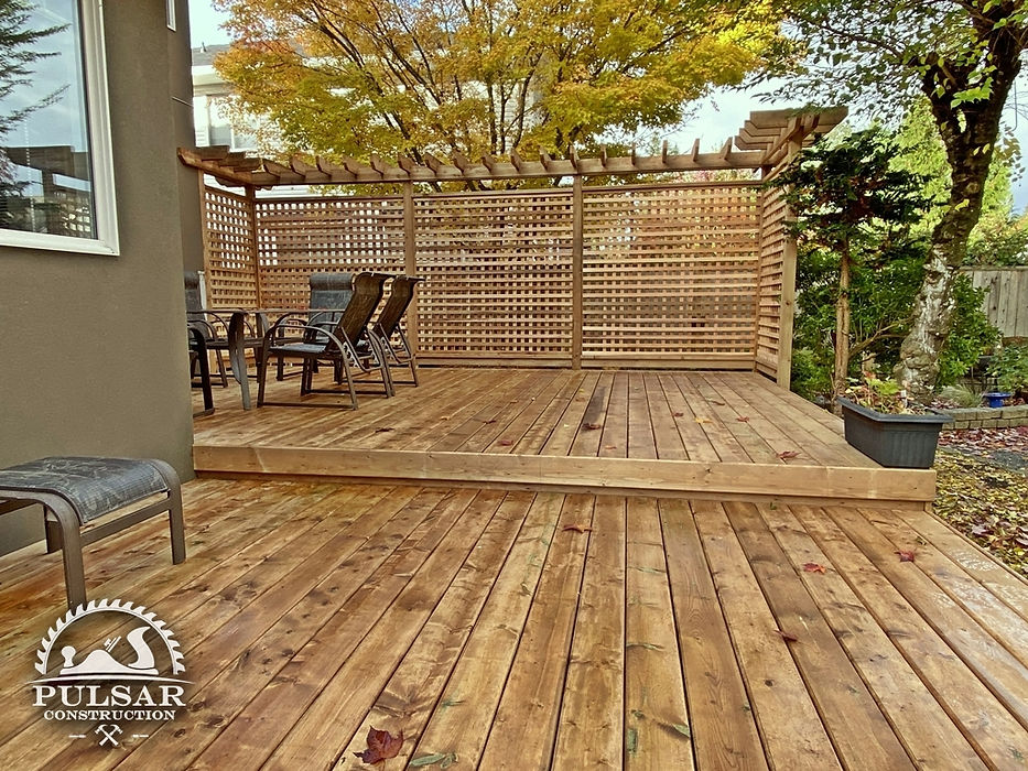 MicroPro Sienna Pressure-Treated Wood Deck Built In Brookswood Langley BC