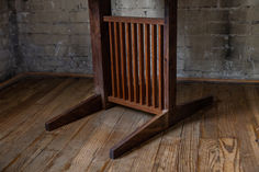 live edge wooden table with slats