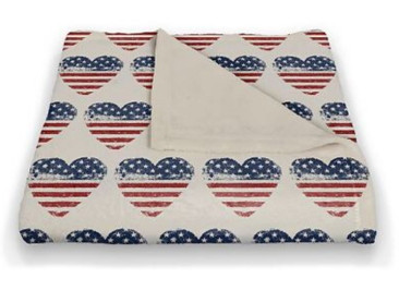 American Flag Hearts Throw Blanket, $69.99; bedbathandbeyond.com