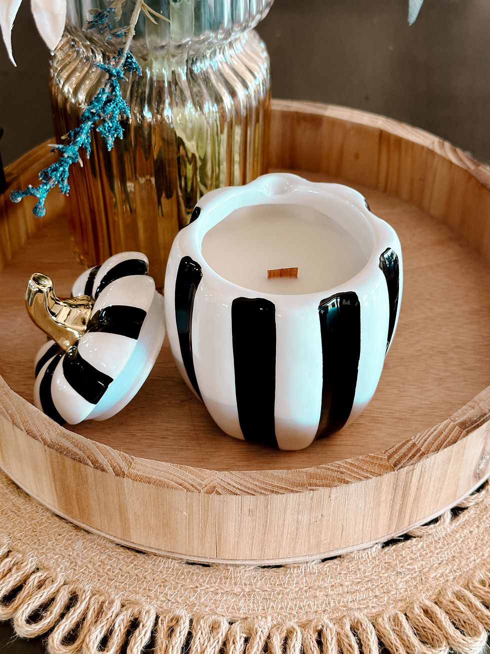 Thumbnail:  Black and White Stripe 10oz Pumpkin 