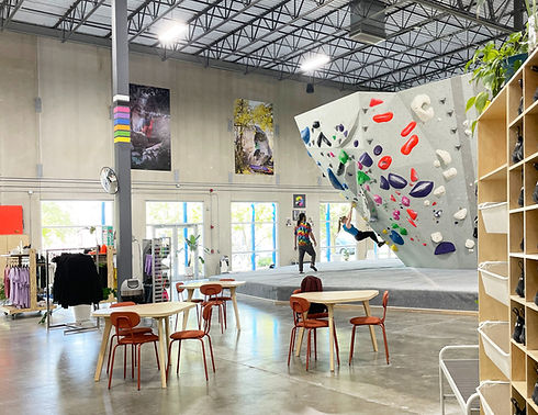 Interior design concept for a modern climbing gym with social and training areas