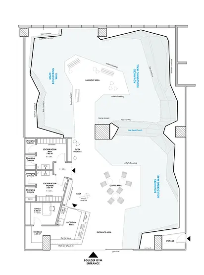 bouldering gym layout