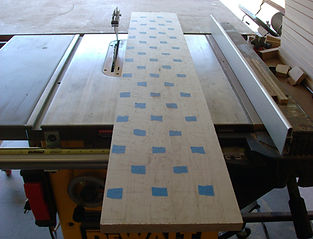 maple board marked out & numbered ready for cutting into blocks