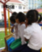 Children with Thalassaemia Major sit on bench