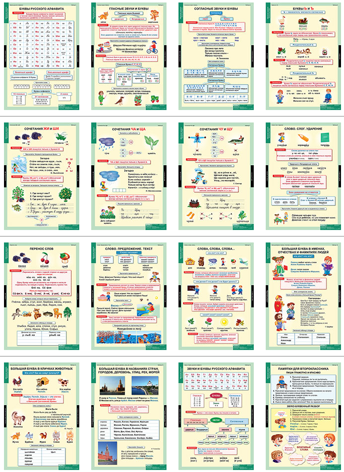 Копия Таблицы Обучение грамоте 2 класс (16 шт.)