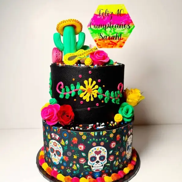 black skulls cake wrap